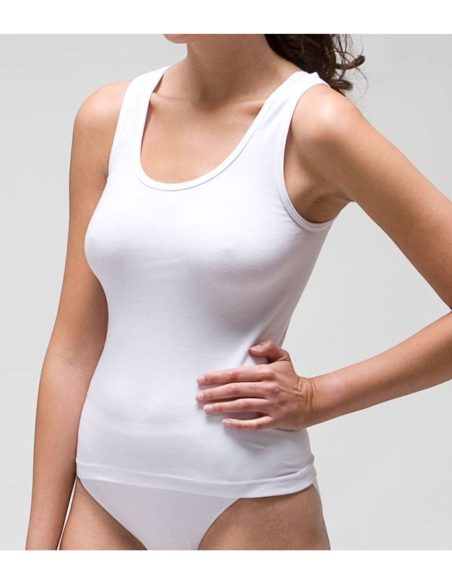 Camiseta interior mujer blanca tirantes algodón | Fresca y cómoda