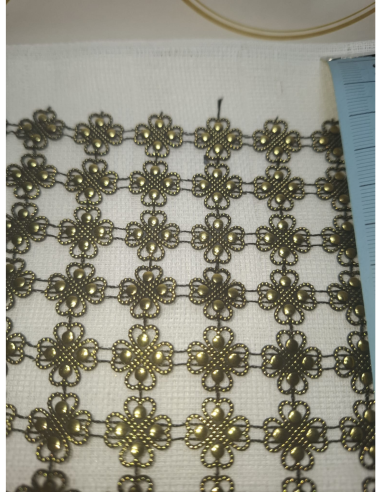 Galón Strass 71108 dorado | Adorno textil decorativo por metros