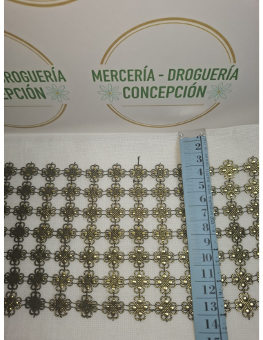 Galón Strass 71108 dorado | Adorno textil decorativo por metros