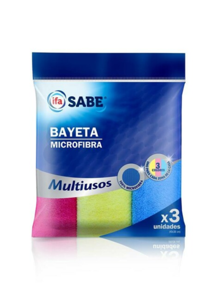 Bayeta Microfibra Sabe Pack 3 Unidades
