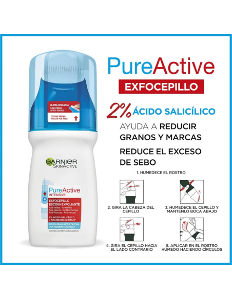 Garnier Pure Active Exfocepillo 150 ml | Niacinamida y ácido salicílico