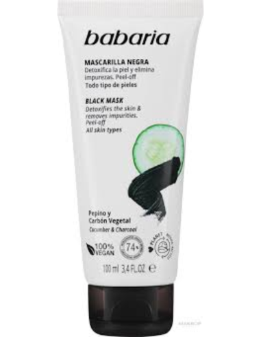Babaria mascarilla facial negra pepino y carbón 100 ml | Detox