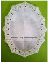 Aplique Punto de Cruz Ovalado Blanco 100x70 mm | Bordado y Manualidades
