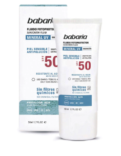 Babaria fluido protector SPF 50+ sin filtros químicos 50 ml