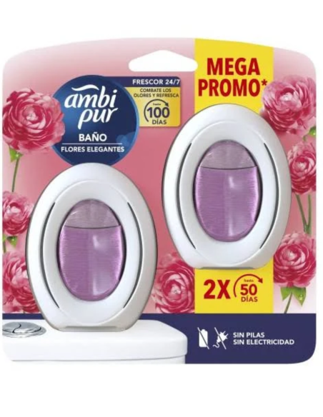Ambipur Febreze Baño Flores Elegantes Pack 2 Uds | Ambientador Larga Duración