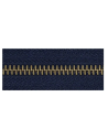 Cremallera negra separable con cierre metálico dorado