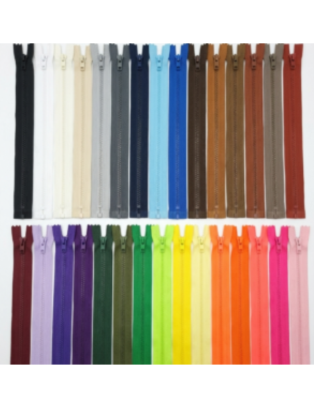 Cremalleras disponibles en diferentes tamaños y colores