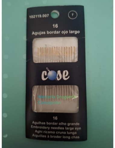 Agujas para Bordar Ojo Largo | Disponibles en Tres Tamaños