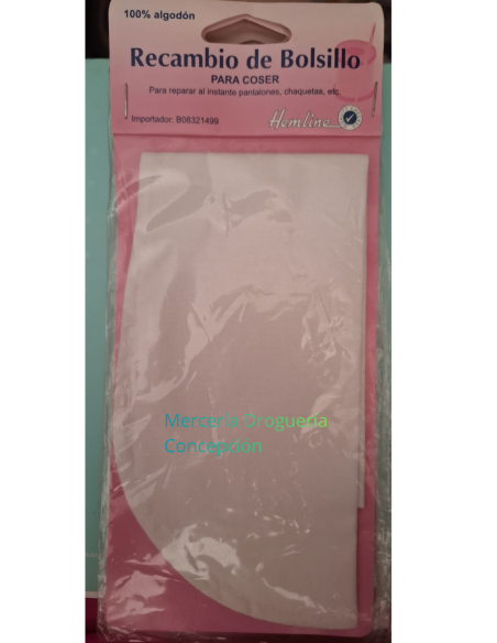 Recambio bolsillo para coser 100% algodón