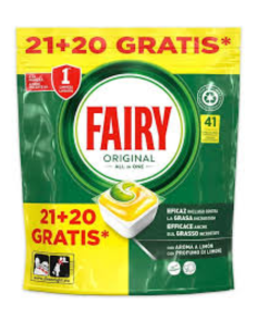 Cápsula Lavavajillas Fairy 21+20 Limón – Limpieza eficaz y brillante