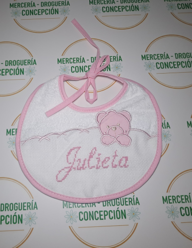 Babero Personalizado Letras Punto de Cruz | Regalo Bebé