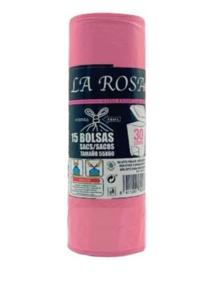 Bolsas de Basura La Rosa 30L Pack 15 Unidades Resistentes