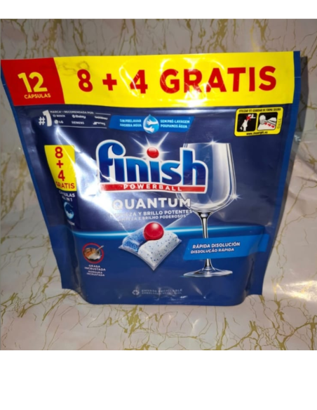 Pastillas Lavavajillas Finish Quantum 8+4 – Limpieza y brillo garantizados