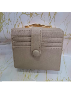 Cartera Señora Pequeña Beige con Portamonedas