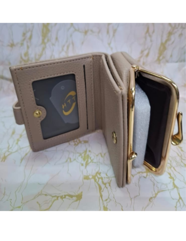 Cartera Señora Pequeña Beige con Portamonedas