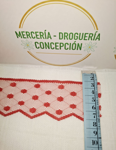 Encaje Nylon Rojo con Lunares 6 cm