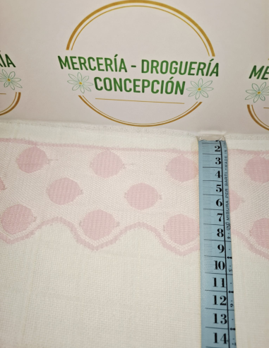 Encaje Nylon Rosa Lunares 7 cm