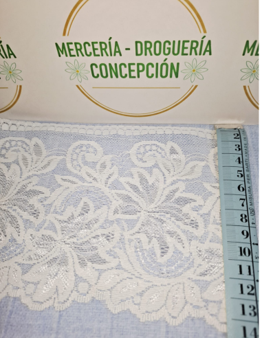 Encaje Nylon Blanco Brillo 13 cm