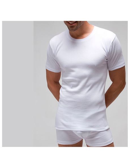 Camiseta Interior Caballero Manga Corta Cuello Redondo