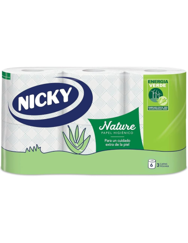 Niki Verde Papel Higiénico Pack 6 – Papel suave y resistente