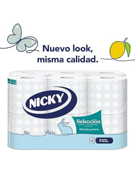Niki Azul Papel Higiénico Pack 12 – Pack ahorro suave y resistente