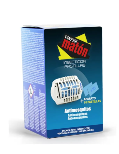 Vinfer-Matón Aparato Antimosquitos + 10 Pastillas Eléctrico