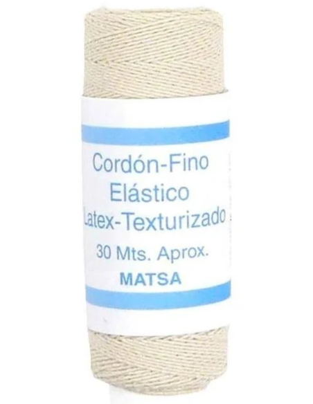 Cordón Elástico Fino Látex 30 m Texturizado Oeko-Tex para Costura