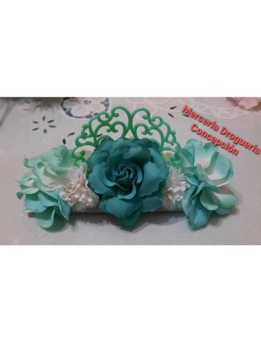 Diadema Flamenca Bebé Personalizada Hecha a Mano con Flores