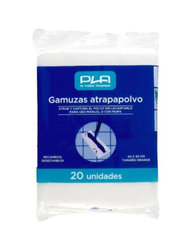 Gamuza Atrapapolvo Pla 40x30 Pack 20 Unidades Limpieza