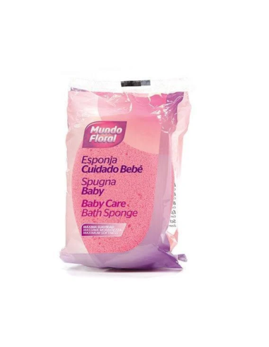 Esponja Bebé Mundo Floral Suave Celeste Rosa Baño Infantil