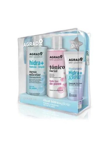 Agrado Hidra+Glow Estuche Neceser Agua Micelar Tónico Crema