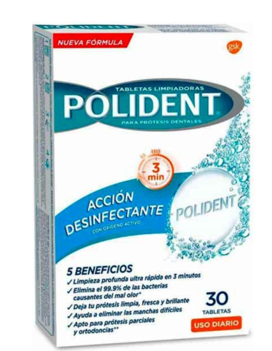 Polident Pastillas Desinfección Prótesis Dentales