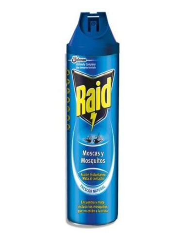 Raid Spray Moscas y Mosquitos Azul 600 ml Insecticida