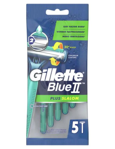 Gillette Blue II Plus Slalom 5 uds Maquinillas Hombre