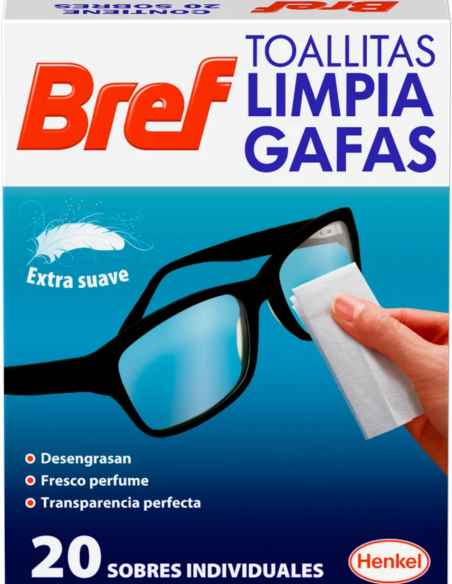 Bref Toallitas Limpiagafas 20 Sobres Limpieza Óptica