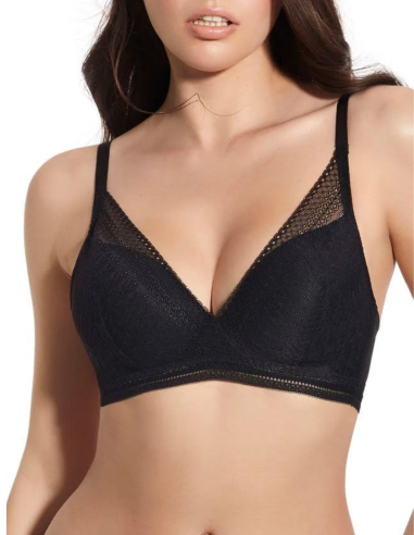 Selene Regina Sujetador 100B Negro Encaje Cómodo