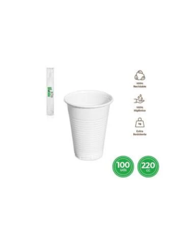 Vasos Campisol 220cc 100 uds Reutilizables y Reciclables