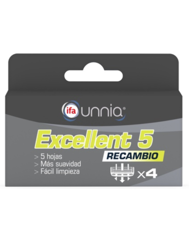 Ifa Unnia Recambios Maquinilla Excellent Pack 4 uds | Afeitado Preciso