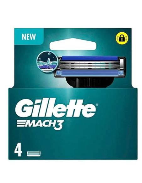 Gillette Mach3 Recambios Pack 4 uds | Afeitado Suave y Preciso
