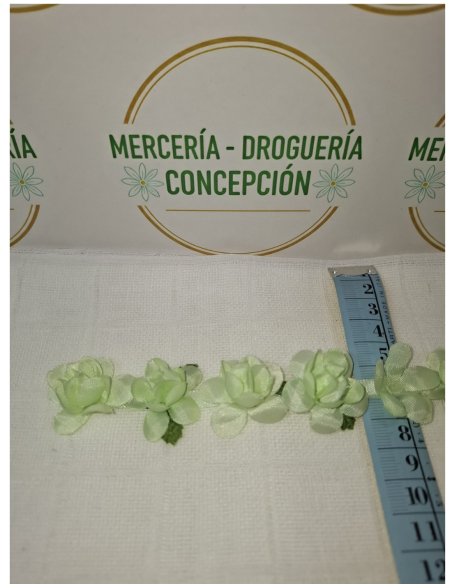 Lazo de raso con flores 3D por metros para decoración artesanal