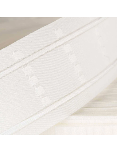 Cinta fruncidora 7,5 cm 2 hilos blanca y beige para cortinas