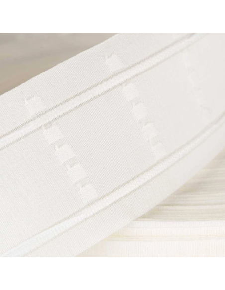 Cinta fruncidora 7,5 cm 2 hilos blanca y beige para cortinas