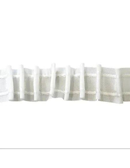 Cinta fruncidora 4 cm 2 hilos blanca para cortinas